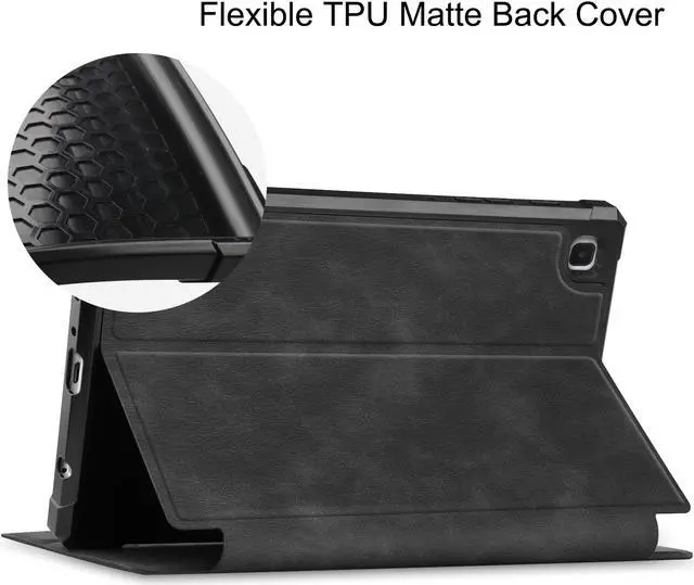 Alt view image 2 of 7 - PU Leather Case for Samsung Galaxy Tab A7 Lite 2021 8.7 inch 2021 Model SM-T225 SM-T220 Slim Folding Stand Cover, Multi-Viewing Angles, Soft TPU Back Cover