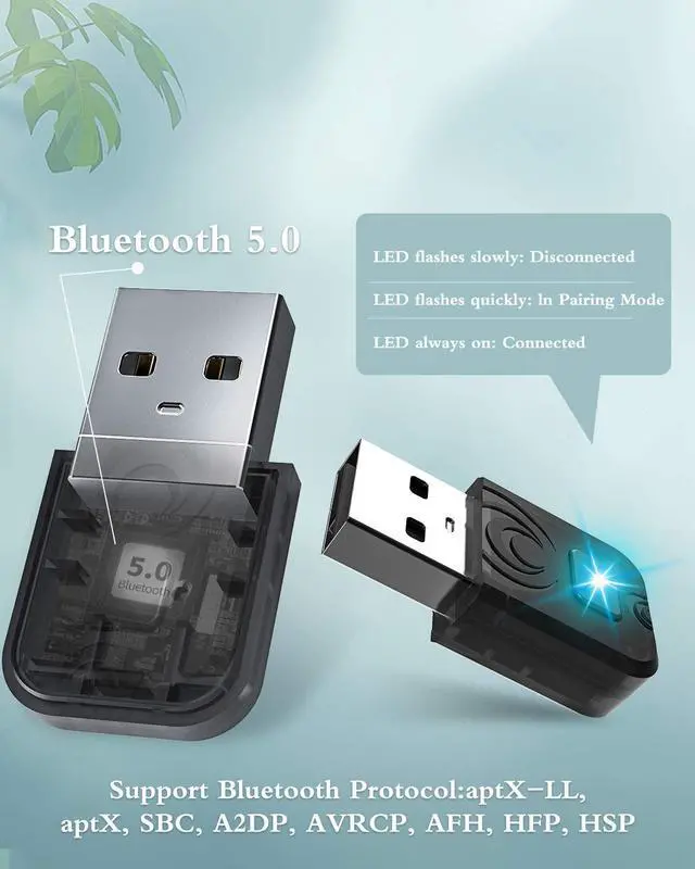 Alt view image 5 of 6 - USB Bluetooth Adapter for NS P5 P4 PC, Bluetooth Audio Receiver for PS4 PS5 PC Headphones (Except for P4 Gold Headset)
