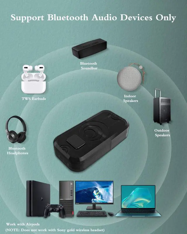 Alt view image 6 of 6 - USB Bluetooth Adapter for NS P5 P4 PC, Bluetooth Audio Receiver for PS4 PS5 PC Headphones (Except for P4 Gold Headset)