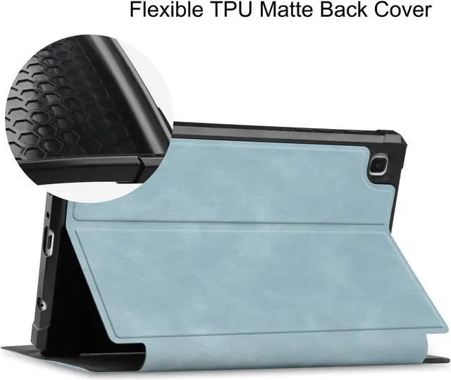 Alt view image 3 of 7 - PU Leather Case for Samsung Galaxy Tab A7 Lite 2021 8.7 inch 2021 Model SM-T225 SM-T220 Slim Folding Stand Cover, Multi-Viewing Angles, Soft TPU Back Cover