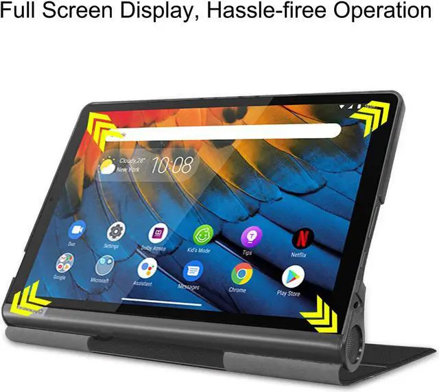 Alt view image 7 of 7 - Case for Yoga Smart Tab YT-X705F, Lightweight Fold Stand Microfiber Lining Case Cover for Lenovo Yoga Smart Tab 10.1 Inches