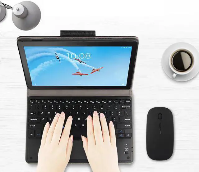 Alt view image 5 of 6 - PU Leather Cover Wireless Touchpad Keyboard Case with Pen Holder for Lenovo Tab P10 10.1 inch TB-X705F TB-X705L