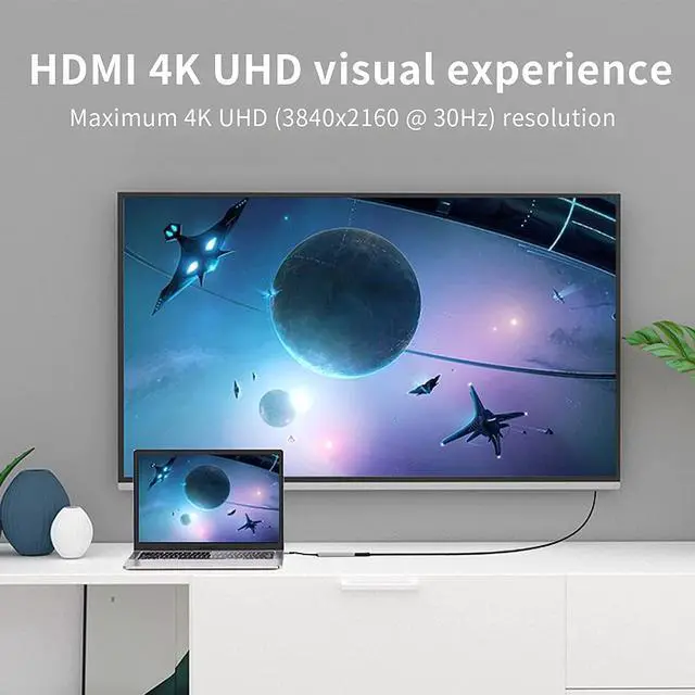 Alt view image 3 of 7 - USB C Docking Station 6 in 1 USB C Hub Laptop Docking Station Adapter with PD 3.0,4K HDMI,2 USB 3.0,SD/TF Card Reade Compatible with MacBook Pro/Air,Dell,HP and More USB Type-C Devices