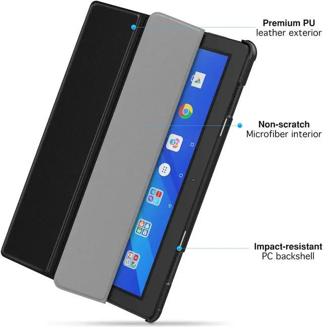 Alt view image 2 of 7 - Case for Lenovo Tab P10 10.1 inch 2019 Model TB-X705F Ultra Slim Lightweight Smart Shell Stand Cover with Auto Wake & Sleep