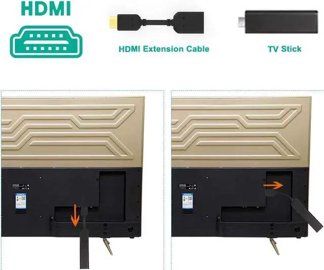 Alt view image 3 of 7 - HDMI Extension Cable, Extractme 2-Pack High Speed HDMI Male to Female Extender Adapter Converter Support 4K & 3D 1080P for Google Chrome Cast, Roku Stick, TV Stick, HDTV, PS3/4, Xbox360, Laptop and PC