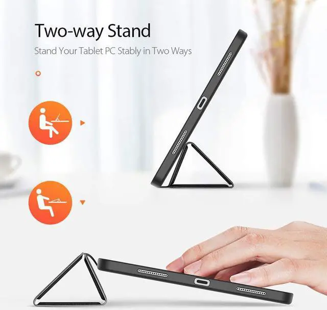 Alt view image 3 of 7 - Case for iPad Pro 12.9 inch 5th Generation 2021 with Pencil Holder, Support iPad 2nd Pencil Charging,Full Protective Soft TPU Back Slim Trifold Case Cover for iPad Pro 12.9’’ 2021