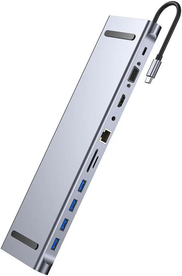 Alt view image 4 of 7 - 11 in 1 USB Type C Hub with 4K HDMI Ports, RJ45 Ethernet, 4 USB 3.0 Ports, SD/TF Cards Reader, PD USB-C Charging Port, Audio/Mic, for PC MacBooks Pro Air, Nintendo Switch and Other USB C Devices