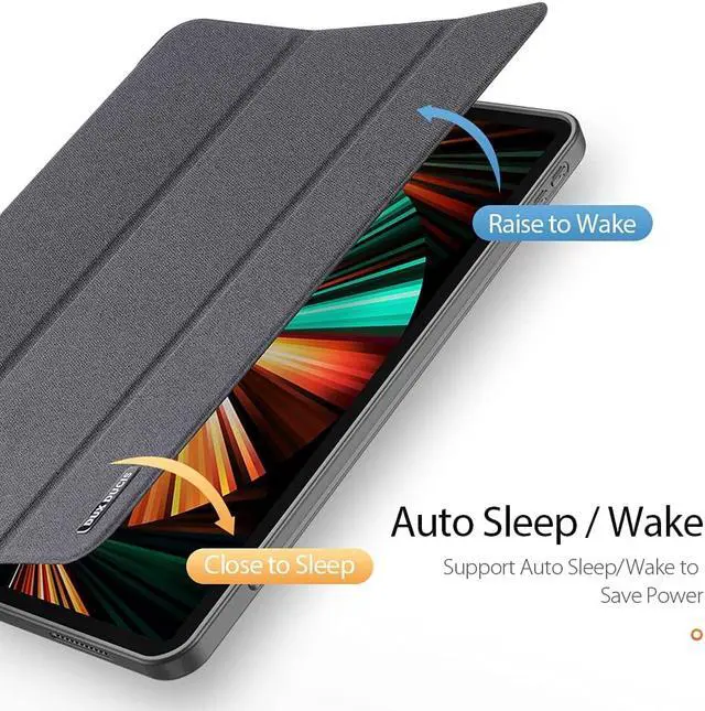Alt view image 7 of 7 - Case for iPad Pro 12.9 inch 5th Generation 2021 with Pencil Holder, Support iPad 2nd Pencil Charging,Full Protective Soft TPU Back Slim Trifold Case Cover for iPad Pro 12.9’’ 2021