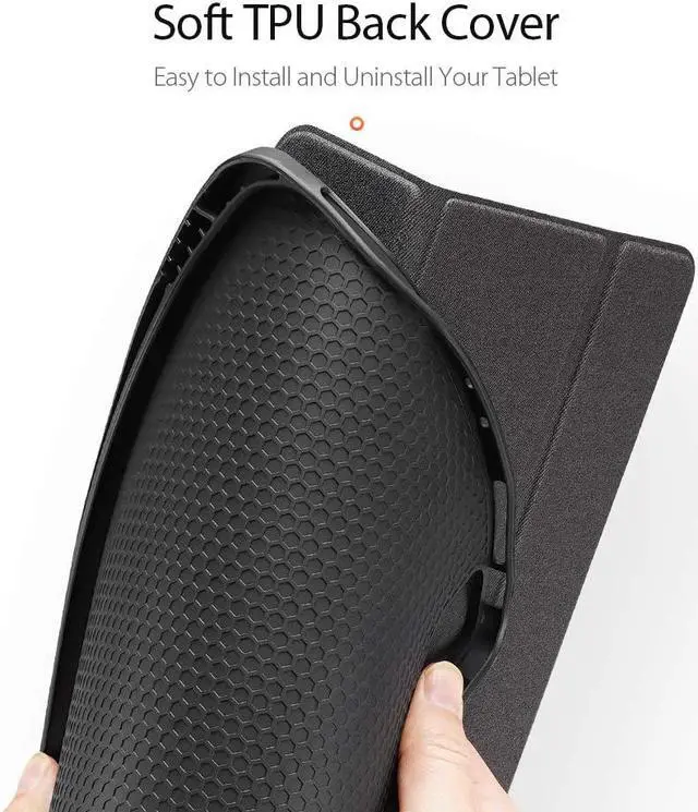 Alt view image 4 of 7 - Case for iPad Pro 12.9 inch 5th Generation 2021 with Pencil Holder, Support iPad 2nd Pencil Charging,Full Protective Soft TPU Back Slim Trifold Case Cover for iPad Pro 12.9’’ 2021
