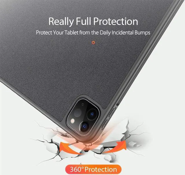Alt view image 6 of 7 - Case for iPad Pro 12.9 inch 5th Generation 2021 with Pencil Holder, Support iPad 2nd Pencil Charging,Full Protective Soft TPU Back Slim Trifold Case Cover for iPad Pro 12.9’’ 2021