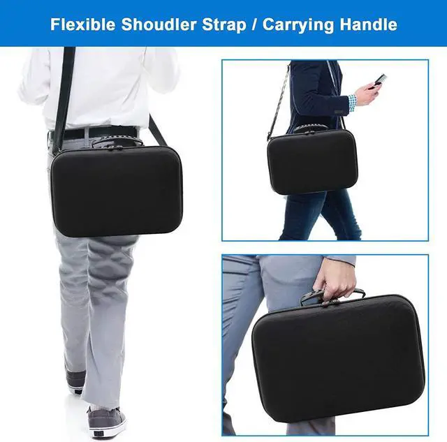 Alt view image 7 of 7 - Travel Storage Carrying Case for Oculus Quest 2, Oculus Quest All-in-one VR Gaming Headset and Controllers Accessories Travel Protective Bag, Shoulder Strap Storage Bag