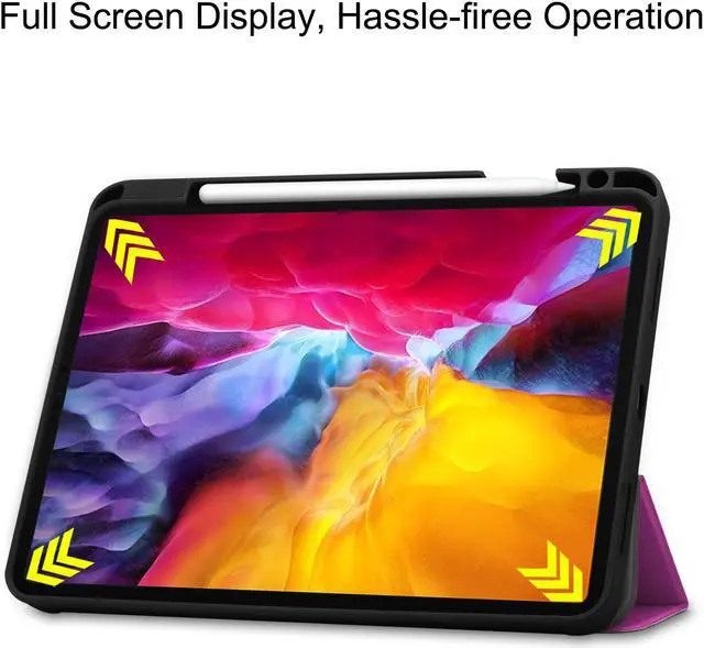 Alt view image 3 of 7 - iPad Pro 11 inch Case 2021 with Pencil Holder, Slim Lightweight Trifold Stand Cover with Soft TPU Back Cover - Auto Sleep / Wake+Pencil Charging - Smart Case for iPad Pro 11 inch 2021 2020 2018