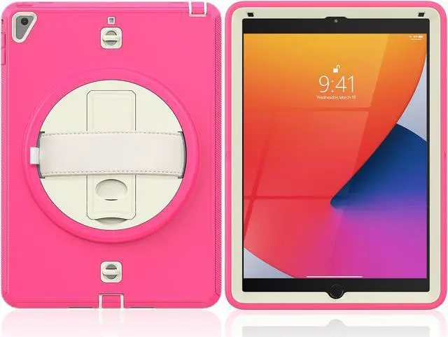 Alt view image 5 of 7 - New iPad 9.7 Inch 2018 2017 Case Protective Cover with 360 Rotating Stand & Strap & Pencil Holder for iPad 5th/6th Generation / iPad Air 2 / iPad Pro 9.7