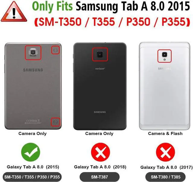 Alt view image 2 of 7 - Case for Samsung Galaxy Tab A 8.0 2015 - Slim Lightweight Standing Cover with Auto Sleep/Wake for Galaxy Tab A 8.0 Model SM-T350 T355 P350 P355 2015