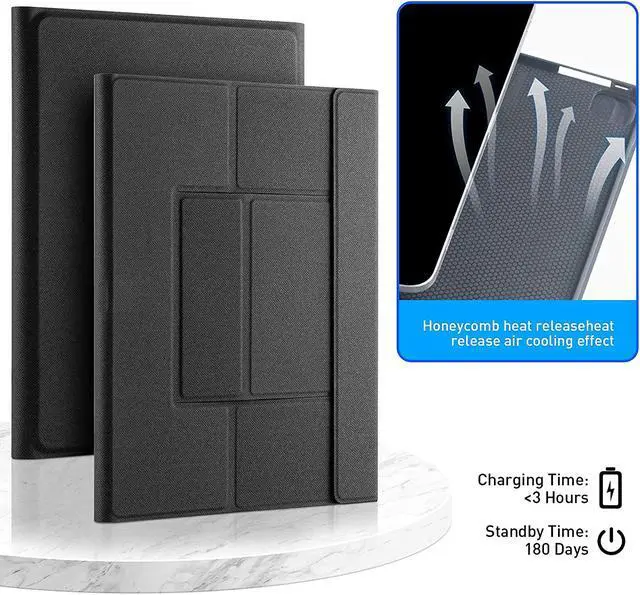 Alt view image 6 of 6 - Touch Keyboard Case with Trackpad for iPad Pro 12.9 inch 2021 2020 2018 5th 4th and 3rd Generation, Slim Folio Backlights iPad Case with Keyboard