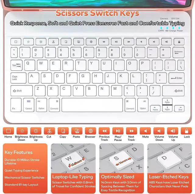 Alt view image 4 of 7 - Keyboard Case for iPad Pro 11 inch 3rd Generation 2021 / iPad Pro 11 2020 & 2018 – Leather Folio Smart Cover with Detachable Wireless Keyboard Compatible with iPad 11” (1st/2nd/3rd Genetation)