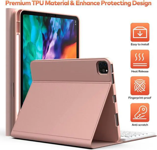 Alt view image 7 of 7 - Keyboard Case for iPad Pro 11 inch 3rd Generation 2021 / iPad Pro 11 2020 & 2018 – Leather Folio Smart Cover with Detachable Wireless Keyboard Compatible with iPad 11” (1st/2nd/3rd Genetation)