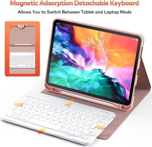 Alt view image 3 of 7 - Keyboard Case for iPad Pro 11 inch 3rd Generation 2021 / iPad Pro 11 2020 & 2018 – Leather Folio Smart Cover with Detachable Wireless Keyboard Compatible with iPad 11” (1st/2nd/3rd Genetation)