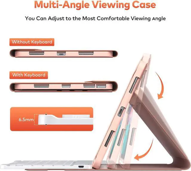 Alt view image 6 of 7 - Keyboard Case for iPad Pro 11 inch 3rd Generation 2021 / iPad Pro 11 2020 & 2018 – Leather Folio Smart Cover with Detachable Wireless Keyboard Compatible with iPad 11” (1st/2nd/3rd Genetation)