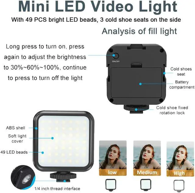 Alt view image 4 of 7 - Professional Smartphone Vlog Shooting Kits with Microphone LED Light Camera Tripod Holder for Live Photography YouTube Recording