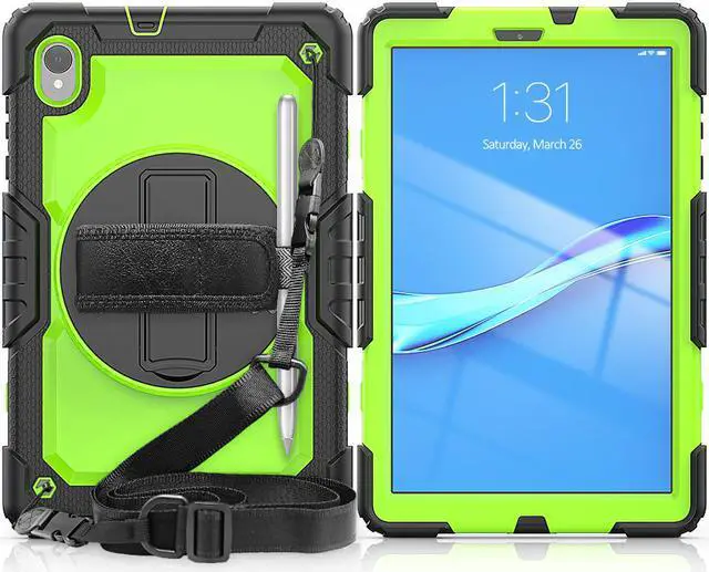 Main image of Shockproof Cover Protective Case with Built-in Screen Protector for Lenovo Tab M10 HD (2nd Gen) 10.1 inch 2020 TB-X306F / TB-X306X with Stand, Hand Strap & Shoulder Strap