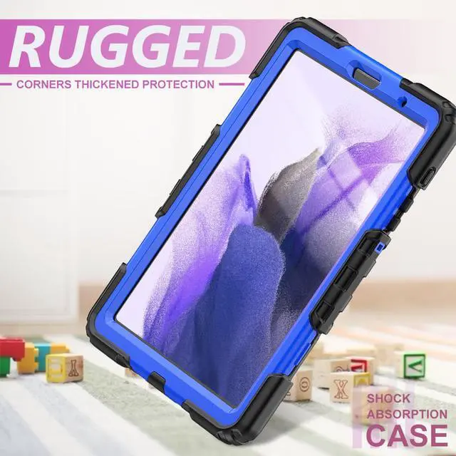 Alt view image 7 of 7 - Shockproof Cover Protective Case with Built-in Screen Protector for Samsung galaxy Tab A7 Lite 8.7 inch 2021 Model SM-T220 SM-T225 with Stand, Hand Strap & Shoulder Strap