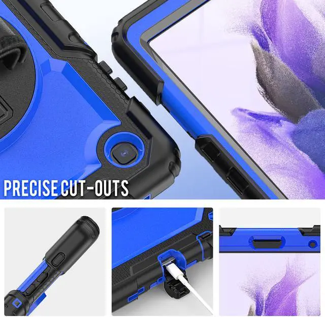 Alt view image 6 of 7 - Shockproof Cover Protective Case with Built-in Screen Protector for Samsung galaxy Tab A7 Lite 8.7 inch 2021 Model SM-T220 SM-T225 with Stand, Hand Strap & Shoulder Strap