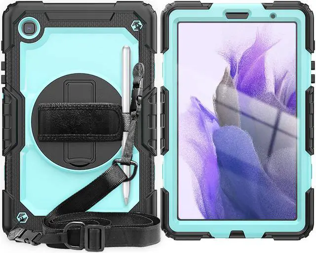 Main image of Shockproof Cover Protective Case with Built-in Screen Protector for Samsung galaxy Tab A7 Lite 8.7 inch 2021 Model SM-T220 SM-T225 with Stand, Hand Strap & Shoulder Strap