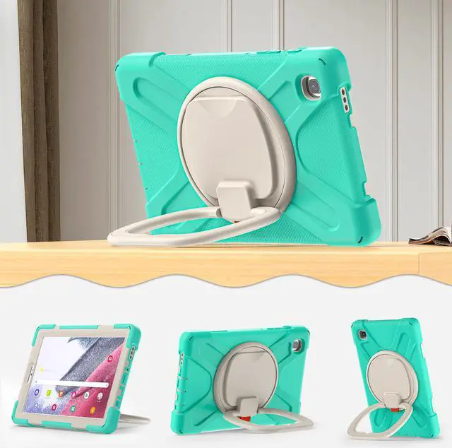 Alt view image 3 of 7 - Case for Samsung galaxy Tab A7 Lite 8.7 inch 2021 Model SM-T220 SM-T225, Protective Rugged Cover with Pencil Holder, 360° Swivel Stand, Shoulder Strap for Kids Boys Girls
