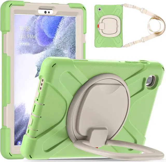 Main image of Case for Samsung galaxy Tab A7 Lite 8.7 inch 2021 Model SM-T220 SM-T225, Protective Rugged Cover with Pencil Holder, 360° Swivel Stand, Shoulder Strap for Kids Boys Girls