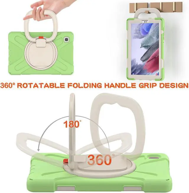 Alt view image 3 of 7 - Case for Samsung galaxy Tab A7 Lite 8.7 inch 2021 Model SM-T220 SM-T225, Protective Rugged Cover with Pencil Holder, 360° Swivel Stand, Shoulder Strap for Kids Boys Girls