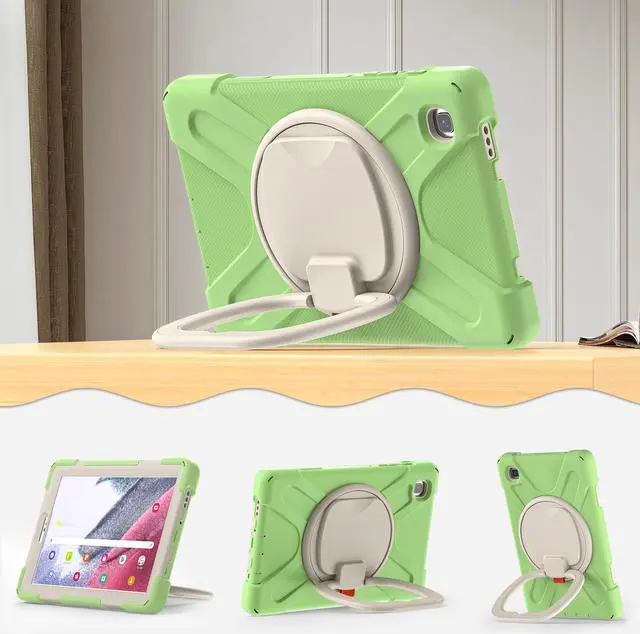 Alt view image 4 of 7 - Case for Samsung galaxy Tab A7 Lite 8.7 inch 2021 Model SM-T220 SM-T225, Protective Rugged Cover with Pencil Holder, 360° Swivel Stand, Shoulder Strap for Kids Boys Girls