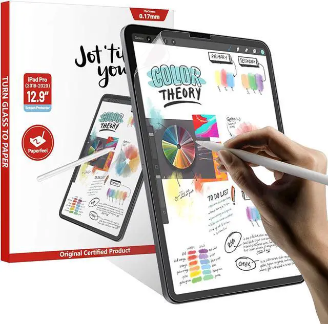 Main image of Paperfeel Screen Protector Compatible with iPad Pro 12.9 Inch 2021 & 2020 & 2018, iPad Pro 12.9 5th Generation Matte PET Film for Drawing Anti-Glare,Face ID Compatible, Paperfeel Film