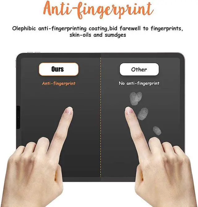 Alt view image 6 of 6 - Paperfeel Screen Protector Compatible with iPad Pro 12.9 Inch 2021 & 2020 & 2018, iPad Pro 12.9 5th Generation Matte PET Film for Drawing Anti-Glare,Face ID Compatible, Paperfeel Film