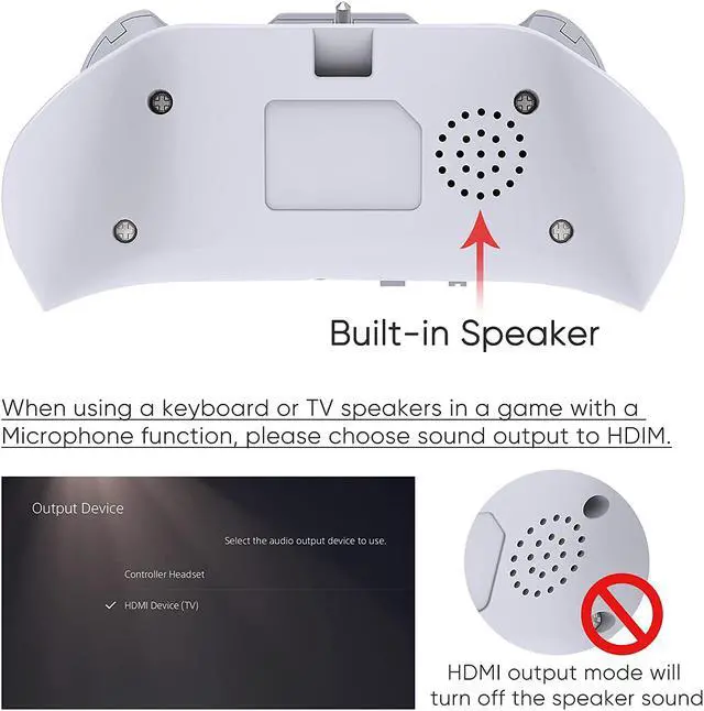 Alt view image 5 of 7 - PS5 Controller Keyboard Keypad - Wireless Bluetooth Game Chatpad Keyboard, 47 Keys Keypad - Built-In Speaker & 3.5mm Headset Audio Jack for Playstaion 5 Dualsense Game Controller