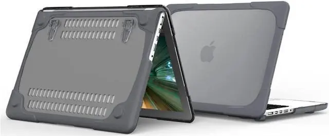 Alt view image 5 of 7 - MacBook Pro 13 Inch Retina Case (Version 2015/2014/2013) [Heavy Duty][Snap on][Dual Layer] Hard Cover with Foldable Stand & Keyboard Cover for Mac Pro Retina 13.3 Model A1502 A1425