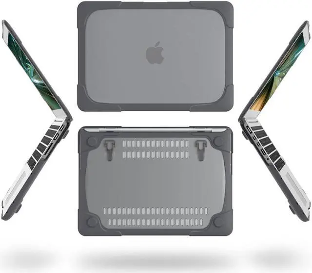 Alt view image 4 of 7 - MacBook Pro 13 Inch Retina Case (Version 2015/2014/2013) [Heavy Duty][Snap on][Dual Layer] Hard Cover with Foldable Stand & Keyboard Cover for Mac Pro Retina 13.3 Model A1502 A1425