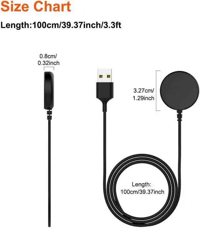 Alt view image 4 of 7 - Charger for Samsung Galaxy Watch 3 Active 2 40mm / 44mm, Replacement Charging Cable Dock Cradle for Galaxy Watch Active SM-R500 / Galaxy Watch Active 2 40mm SM-R830 & 44mm SM-R820