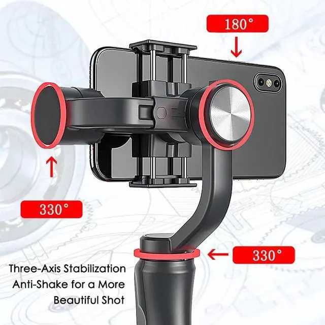 Alt view image 5 of 7 - 3-Axis Gimbal Stabilizer for iPhone 12 11 PRO MAX X XR XS Smartphone Vlog Youtuber Live Video Record with Sport Inception Mode Face Object Tracking Motion Time-Lapse