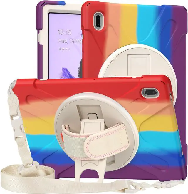 Alt view image 2 of 7 - Case for Samsung Galaxy Tab S7 FE 12.4 inch 2021 SM-T730/ T735/ T736B/ T736N, Protective Shell Shockproof Tablet Cover with Stand / Handle Strap & Shoulder Strap