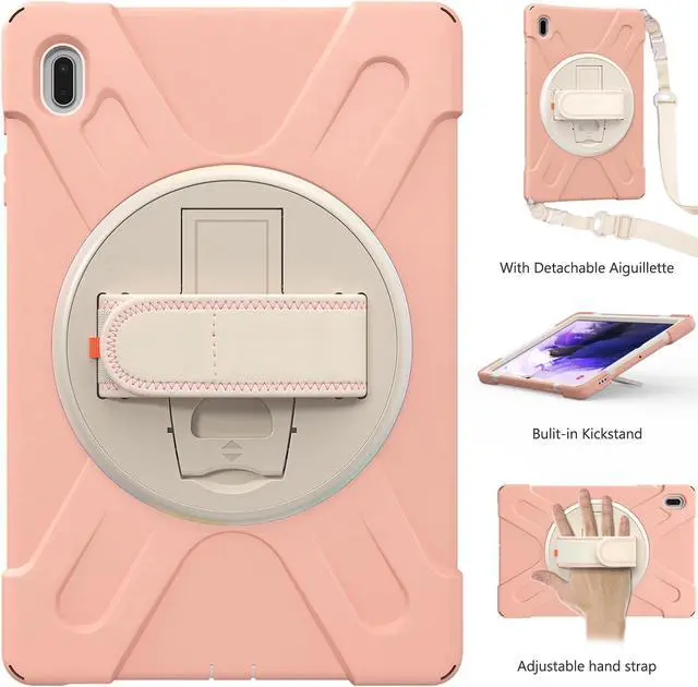 Alt view image 3 of 7 - Case for Samsung Galaxy Tab S7 FE 12.4 inch 2021 SM-T730/ T735/ T736B/ T736N, Protective Shell Shockproof Tablet Cover with Stand / Handle Strap & Shoulder Strap