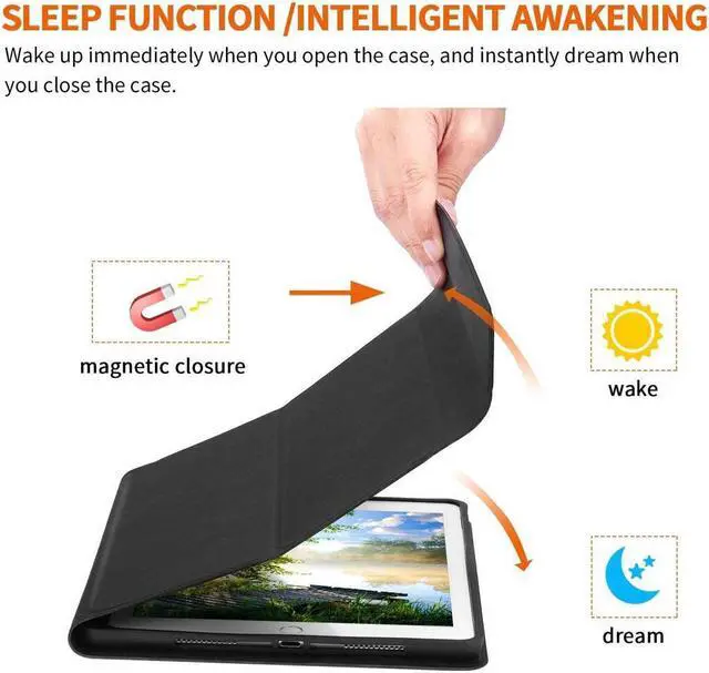 Alt view image 3 of 7 - iPad Keyboard Case 9.7 Inch 2017 2018 / iPad Pro 9.7 / iPad Air 2 & 1, Detachable Bluetooth Keyboard Case with Pencil Holder, Auto Wake/Sleep