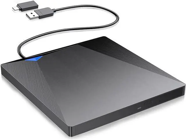Main image of External CD DVD Drive USB 3.0 Type-C, Portable USB C Superdrive Burner Player Writer CD DVD +/- RW, Compatible with Windows 10 8 7 XP Vista Mac OS Linux for Mac Pro Air iMac Laptop