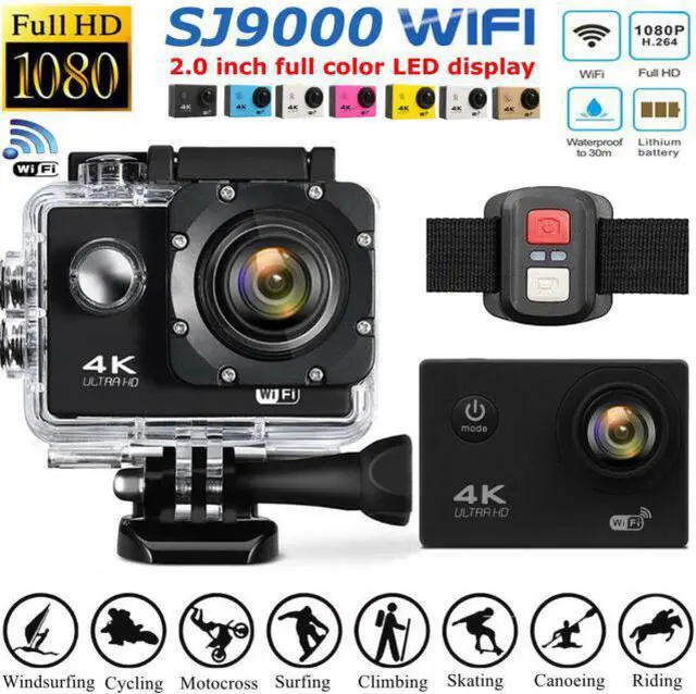 Alt view image 4 of 7 - Action Camera 4K, Waterproof Camera, Underwater Camera WiFi Ultra HD 16mp 170 Degrees Wide Angle Sports Camera with Remote Control 2 Batteries and Mounting Accessories Kit