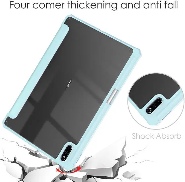 Alt view image 4 of 7 - Case for Huawei MatePad 11 2021 10.95 inch, Smart Slim Trifold Stand Cover with Pencil Holder, Auto Sleep / Wake, Clear Transparent Back Shell for Huawei MatePad 11 2021