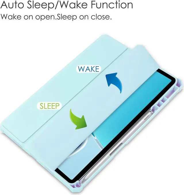 Alt view image 2 of 7 - Case for Huawei MatePad 11 2021 10.95 inch, Smart Slim Trifold Stand Cover with Pencil Holder, Auto Sleep / Wake, Clear Transparent Back Shell for Huawei MatePad 11 2021