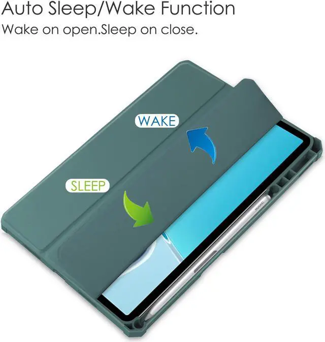 Alt view image 2 of 7 - Case for Huawei MatePad 11 2021 10.95 inch, Smart Slim Trifold Stand Cover with Pencil Holder, Auto Sleep / Wake, Clear Transparent Back Shell for Huawei MatePad 11 2021