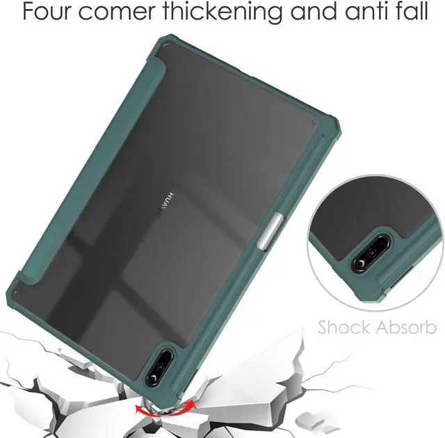 Alt view image 4 of 7 - Case for Huawei MatePad 11 2021 10.95 inch, Smart Slim Trifold Stand Cover with Pencil Holder, Auto Sleep / Wake, Clear Transparent Back Shell for Huawei MatePad 11 2021