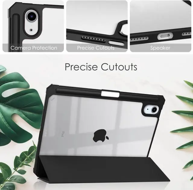 Alt view image 3 of 7 - Slim Case for iPad Mini 6 2021 8.3 inch with Pencil Holder Shockproof Cover Clear Transparent Back Shell, Auto Wake/Sleep for iPad 6th Generation 8.3 Inch