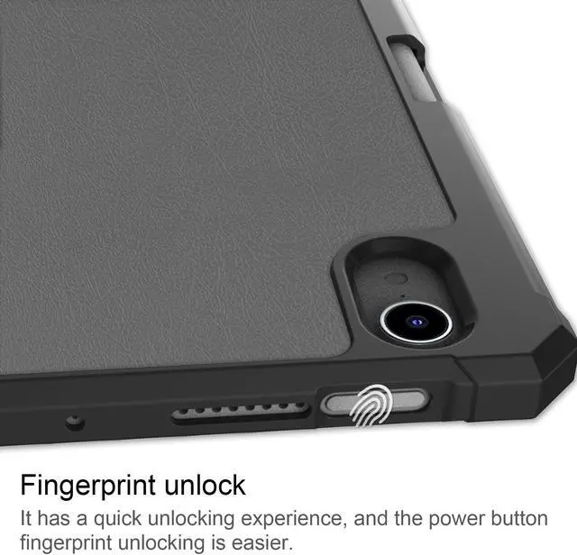Alt view image 7 of 7 - New iPad Mini 6 Case 2021 with Pencil Holder - [Full Body Protection + 2nd Gen Apple Pencil Charging + Auto Wake/Sleep], Soft TPU Back Cover for 2021 iPad Mini 6th Generation 8.3 inch Gray